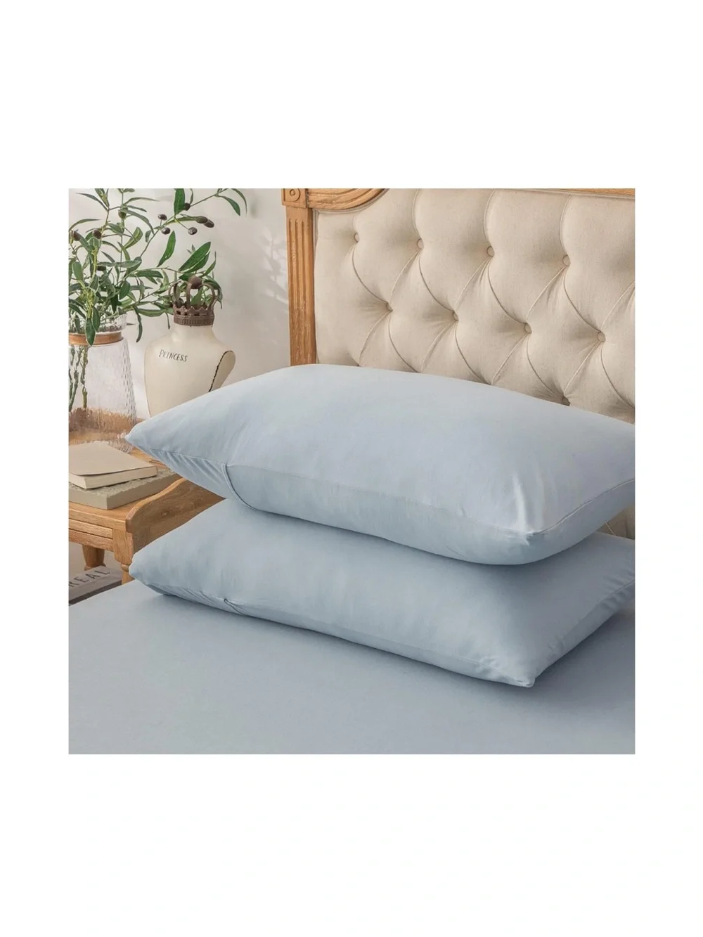 Jersey Knit Pillowcases Queen 20x30” (2-Pack) LIGHT BLUE